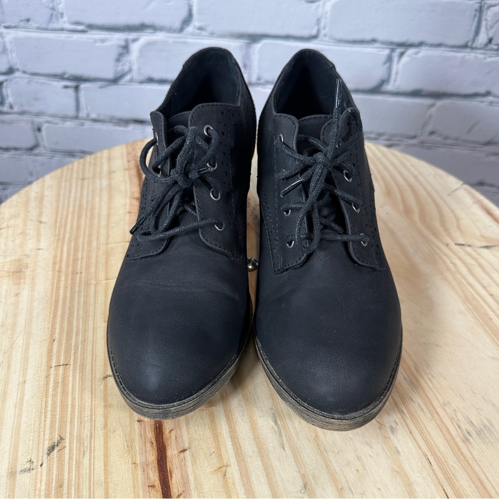 Rocket Dog Selina Chunky Heel Oxford Shoes Black Booties Lace Up Women’s Size 9 - Picture 4 of 12